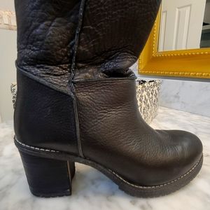 NAUGHTY MONKEY SLIP ON MOTTO BOOT 2INCH HEEL BLACK